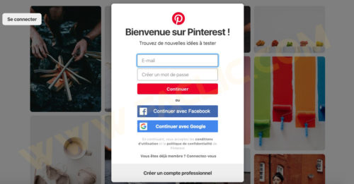 Créer un compte Pinterest